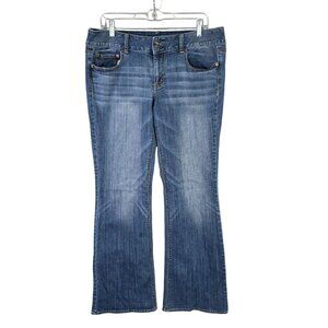 Womens American Eagle Artist Super Stretch Bootcut Denim Blue Jeans Size 14